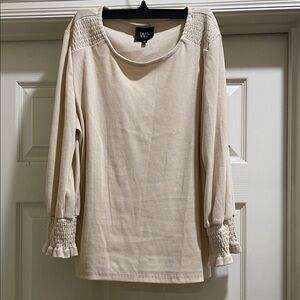 Cream Long Sleeve Blouse